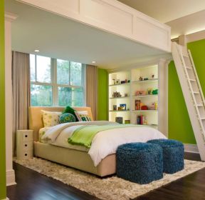 绿色家居卧室室内楼梯装饰设计图片-每日推荐